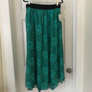 2XL LuLaRoe Lucy Floor Length Floral Skirt
